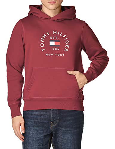 Tommy Hilfiger Herren Hilfiger Flag Arch Hoody MW0MW27842 Hoodies, Lila (Deep Rouge), M von Tommy Hilfiger