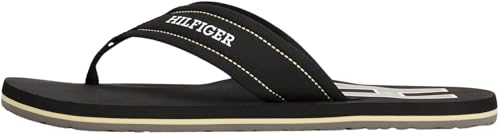 Tommy Hilfiger Herren Flip Flops Padded Beach Sandal Zehentrenner, Schwarz (Black), 43 von Tommy Hilfiger