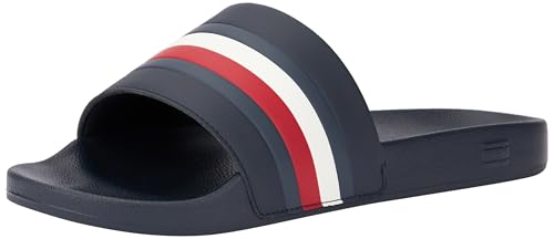 Tommy Hilfiger Herren Badeschuhe Pool Slide mit Tommy-Branding, Blau (Desert Sky), 40 von Tommy Hilfiger