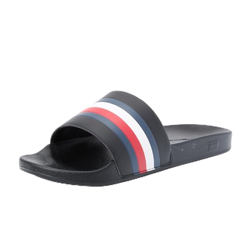 Tommy Hilfiger Herren Badeschuhe Pool Slide mit Tommy-Branding, Schwarz (Black), 40 von Tommy Hilfiger