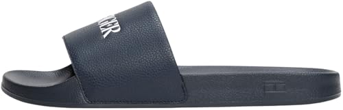 Tommy Hilfiger Herren Badeschuhe Print Tumble mit Logo, Blau (Desert Sky), 47 von Tommy Hilfiger
