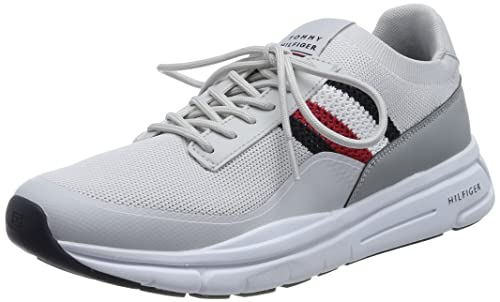 Tommy Hilfiger Herren Runner Sneaker Premium Lightweight Runner Knit Sportschuhe, Beige (Light Cast), 43 EU von Tommy Hilfiger