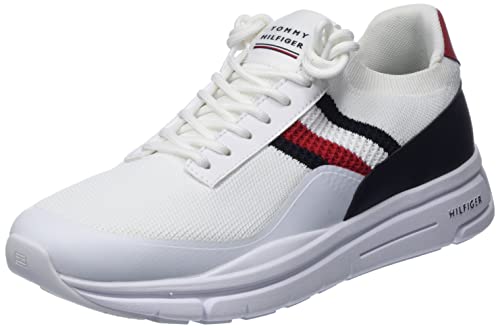 Tommy Hilfiger Herren Runner Sneaker Premium Lightweight Runner Knit Sportschuhe, Weiß (White), 40 EU von Tommy Hilfiger