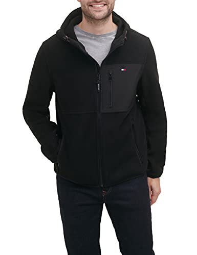 Tommy Hilfiger Herren Hooded Performance Fleece Jacket Jacke, Schwarz/Schwarz, gemischte Medien, S Tommy Hilfiger Herren Hooded Performance Fleece Jacket Jacke, Schwarz/Schwarz, gemischte Medien, S von Tommy Hilfiger