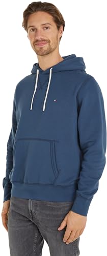 Tommy Hilfiger Herren Hoodie Essential Fleece Regular Fit, Blau (Aegean Sea), 3XL von Tommy Hilfiger