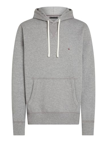 Tommy Hilfiger Herren Hoodie Essential Fleece Regular Fit, Grau (Medium Grey Heather), 3XL von Tommy Hilfiger