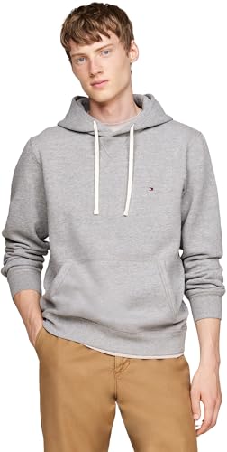 Tommy Hilfiger Herren Hoodie Essential Fleece Regular Fit, Grau (Medium Grey Heather), XXL von Tommy Hilfiger
