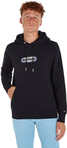 Tommy Hilfiger Herren Hoodie Hilfiger Track Graphic Hoody mit Kapuze, Blau (Desert Sky), XXXL von Tommy Hilfiger