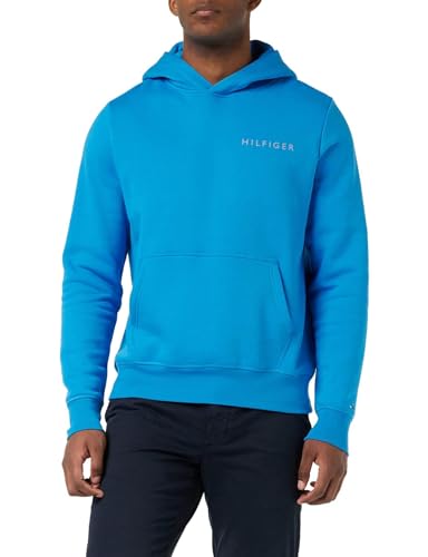 Tommy Hilfiger Herren Hoodie Pop Color mit Kapuze, Blau (Shocking Blue), S von Tommy Hilfiger