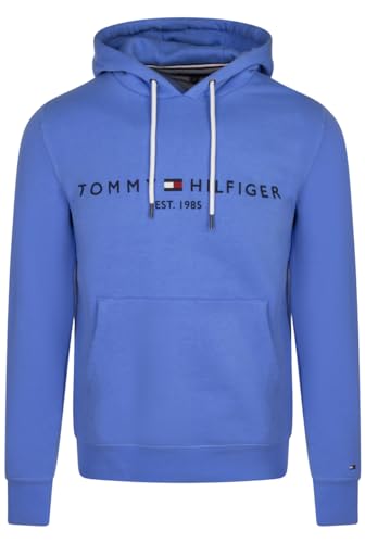 Tommy Hilfiger Herren Hoodie Tommy Logo Hoody mit Kapuze, Blau (Blue Spell), XS von Tommy Hilfiger