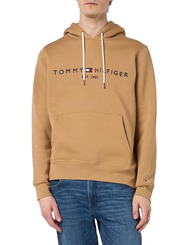 Tommy Hilfiger Herren Hoodie Tommy Logo mit Kapuze, Grün (Classic Khaki), L von Tommy Hilfiger