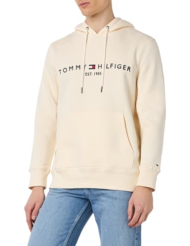 Tommy Hilfiger Herren Hoodie Tommy Logo mit Kapuze, Weiß (Calico), XXXL von Tommy Hilfiger