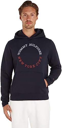 Tommy Hilfiger Herren Hoodie mit Kapuze, Blau (Desert Sky), XL von Tommy Hilfiger