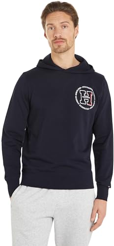 Tommy Hilfiger Herren Hoodie mit Kapuze, Blau (Desert Sky), XS von Tommy Hilfiger