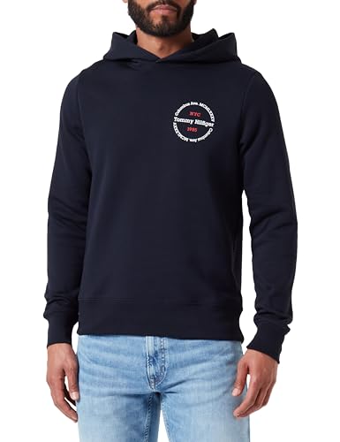 Tommy Hilfiger Herren Hoodie mit Kapuze, Blau (Desert Sky), XXL von Tommy Hilfiger