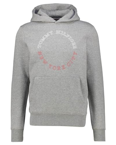 Tommy Hilfiger Herren Hoodie mit Kapuze, Grau (Medium Grey Heather), M von Tommy Hilfiger