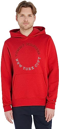 Tommy Hilfiger Herren Hoodie mit Kapuze, Rot (Fireworks), 3XL von Tommy Hilfiger