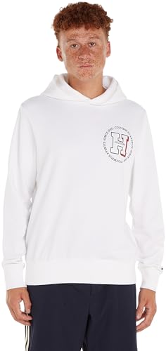Tommy Hilfiger Herren Hoodie mit Kapuze, Weiß (White), XXL von Tommy Hilfiger