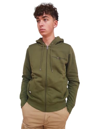 Tommy Hilfiger Herren Hoodie mit Reißverschluss Fur Lined Zipper, Grün (Putting Green), L von Tommy Hilfiger