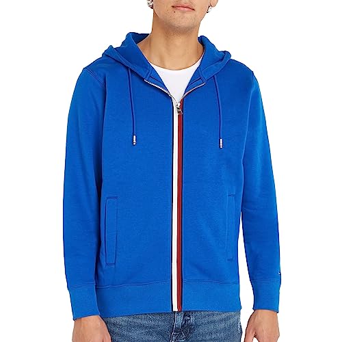 Tommy Hilfiger Herren Hoodie mit Reißverschluss Zipper, Blau (Ultra Blue), S von Tommy Hilfiger