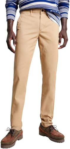 Tommy Hilfiger Herren Hose Bleecker Chino Slim Fit, Grün (Classic Khaki), 31W/29L von Tommy Hilfiger