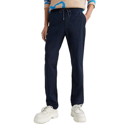 Tommy Hilfiger Herren Hose Chelsea Poplin Papertouch Stoffhose, Blau (Desert Sky), 30W / 34L von Tommy Hilfiger