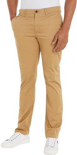 Tommy Hilfiger Herren Hose Chino Denton Printed Structure Chino Straight Fit, Grün (Classic Khaki), 31W/34L von Tommy Hilfiger