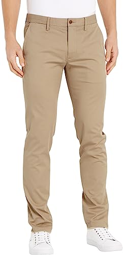 Tommy Hilfiger Herren Hose Core Bleecker 1985 Pima Cotton Chino, Beige (Batique Khaki), 33W/32L von Tommy Hilfiger