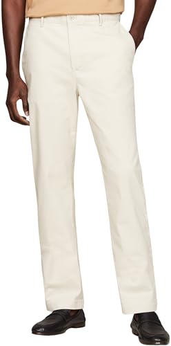 Tommy Hilfiger Herren Hose Essential Twill Chino Regular Fit, Beige (Bleached Stone), 31W/28L von Tommy Hilfiger