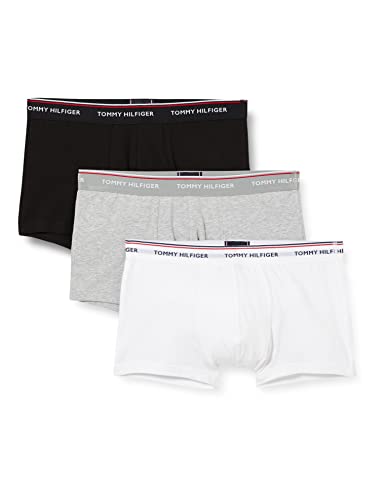 Tommy Hilfiger Herren 3p Lr 1u87903841 Low Rise Trunk, Mehrfarbig (Black/Grey Heather/White), L EU von Tommy Hilfiger