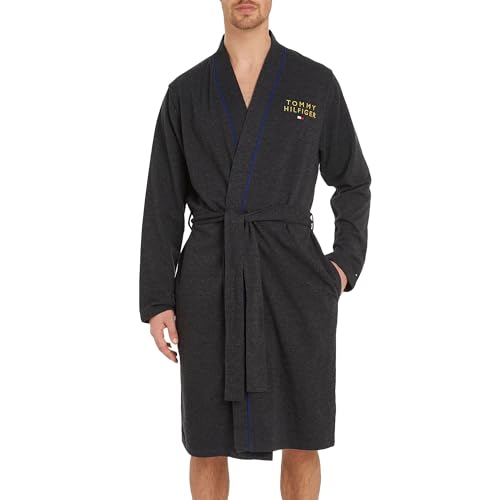 Tommy Hilfiger Herren Hw Bathrobe UM0UM02990 Bademäntel, Grau (Dark Grey Ht), S von Tommy Hilfiger