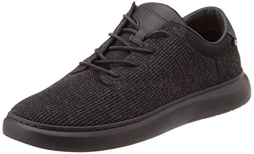 Tommy Hilfiger Herren Hybrid Sneaker Knit Hybrid Shoe Schuhe, Schwarz (Black), 43 EU von Tommy Hilfiger