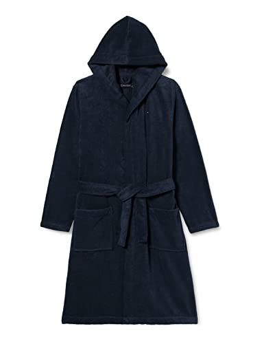 Tommy Hilfiger Herren Icon hooded bathrobe Bademantel, Blau (NAVY BLAZER-PT 416), XXL von Tommy Hilfiger