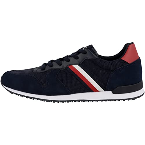 Tommy Hilfiger Herren Runner Sneaker Iconic Mix Runner Sportschuhe, Blau (Desert Sky), 42 EU von Tommy Hilfiger