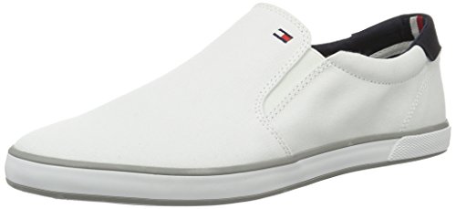 Tommy Hilfiger Herren Vulcanized Sneaker Iconic Slip-On Schuhe, Weiß (White), 41 von Tommy Hilfiger