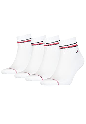 Tommy Hilfiger 4 Paar Herren ICONIC QUARTER Gr. 39-49 Sneaker Socken, Farbe:300 - white, Socken & Strümpfe:43-46 von Tommy Hilfiger