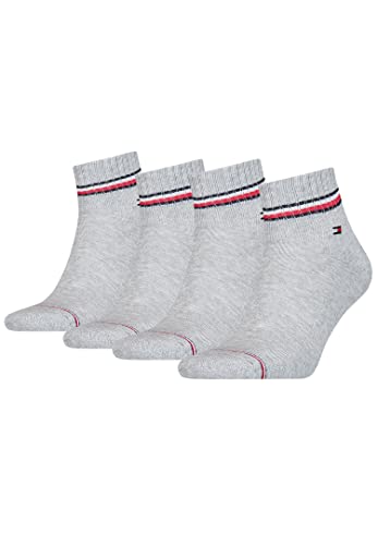 Tommy Hilfiger 4 Paar Herren ICONIC QUARTER Gr. 39-49 Sneaker Socken, Farbe:085 - tommy original, Socken & Strümpfe:47-49 von Tommy Hilfiger