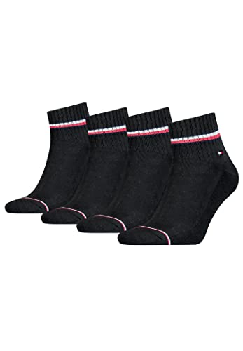 Tommy Hilfiger 4 Paar Herren ICONIC QUARTER Gr. 39-49 Sneaker Socken, Farbe:200 - black, Socken & Strümpfe:47-49 von Tommy Hilfiger