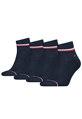 Tommy Hilfiger 4 Paar Herren ICONIC QUARTER Gr. 39-49 Sneaker Socken, Farbe:322 - dark navy, Socken & Strümpfe:47-49 von Tommy Hilfiger