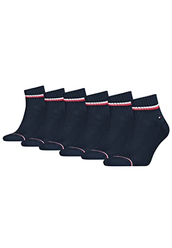 Tommy Hilfiger 6 Paar Herren ICONIC QUARTER Gr. 39-49 Sneaker Socken, Farbe:322 - dark navy, Socken & Strümpfe:47-49 von Tommy Hilfiger