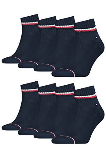 Tommy Hilfiger 8 Paar Herren ICONIC QUARTER Gr. 39-49 Sneaker Socken, Farbe:322 - dark navy, Socken & Strümpfe:47-49 von Tommy Hilfiger