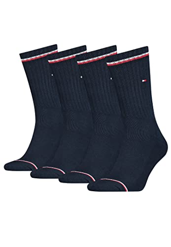 Tommy Hilfiger 4 Paar Herren ICONIC Socken Gr. 39-49 Tennis Socken, Farbe:322 - dark navy, Socken & Strümpfe:47-49 von Tommy Hilfiger