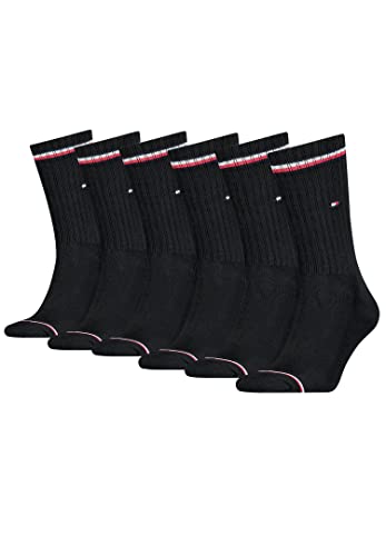 Tommy Hilfiger 6 Paar Herren ICONIC Socken Gr. 39-49 Tennis Socken, Farbe:200 - black, Socken & Strümpfe:39-42 von Tommy Hilfiger