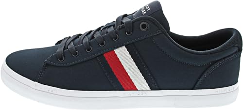 Tommy Hilfiger Herren Vulcanized Sneaker Iconic Stripes Schuhe, Blau (Desert Sky), 44 von Tommy Hilfiger