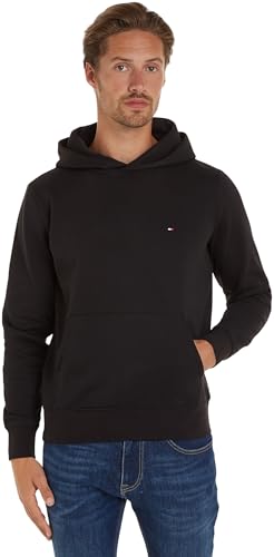 Tommy Hilfiger Herren Hoodie Flag Logo mit Kapuze, Schwarz (Black), XS von Tommy Hilfiger