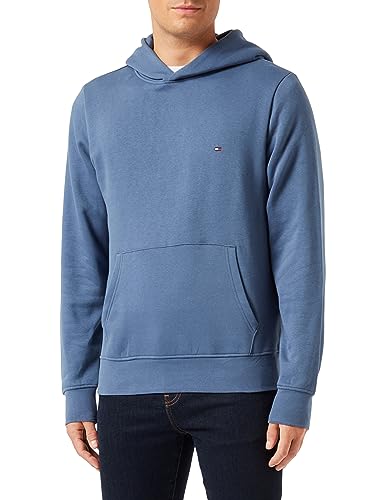 Tommy Hilfiger Herren Flag Logo Hoody MW0MW34266 Schwere Strickwaren, Blau (Faded Indigo), XS von Tommy Hilfiger