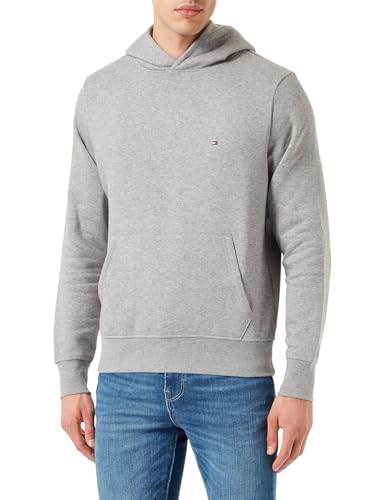 Tommy Hilfiger Herren Flag Logo Hoody MW0MW34266 Schwere Strickwaren, Grau (Medium Grey Heather), M von Tommy Hilfiger