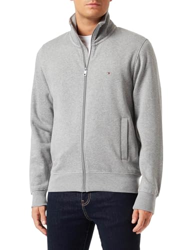 Tommy Hilfiger Herren IM NA Flag Logo Stand Zip Thru MW0MW34270 Schwere Strickwaren, Grau (Medium Grey Heather), M von Tommy Hilfiger