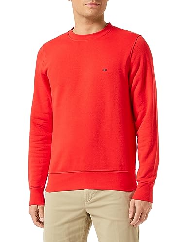 Tommy Hilfiger Herren Sweatshirt ohne Kapuze, Rot (Fireworks), S von Tommy Hilfiger