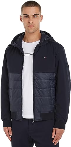 Tommy Hilfiger Herren Jacke Hooded Jacket Übergangsjacke, Blau (Desert Sky), S von Tommy Hilfiger